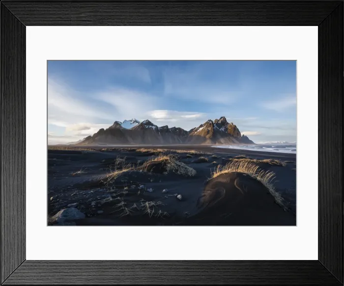 Framed Print : Iceland, East Iceland, Austurland, Black dunes on Stokksens beach Framed Print : Iceland, East Iceland, Austurland, Black dunes on Stokksens beach