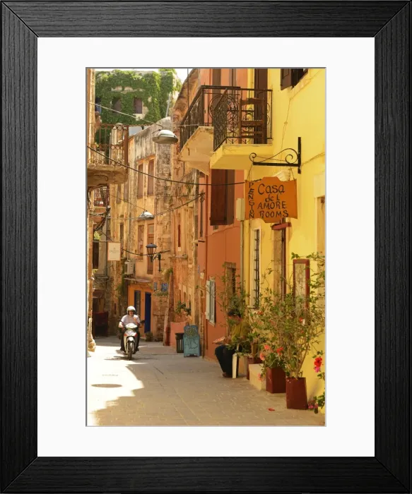 Framed Print : Street in Chania, Crete, Greece, Europe Framed Print : Street in Chania, Crete, Greece, Europe
