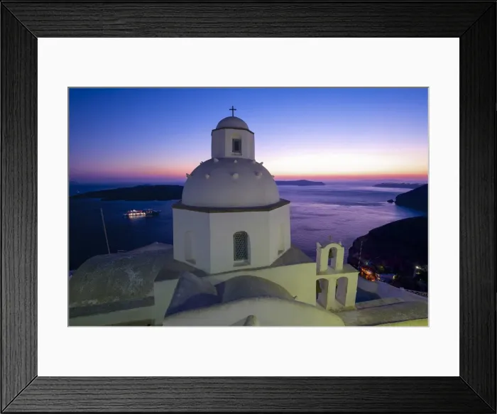 Framed Print : Church in Thira, Santorini, Cyclades, Greece Framed Print : Church in Thira, Santorini, Cyclades, Greece
