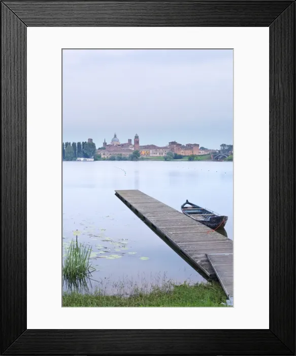Framed Print : Italy, Lombardy, Mantova district, Mantua, View towards the town and Lago Inferiore Framed Print : Italy, Lombardy, Mantova district, Mantua, View towards the town and Lago Inferiore