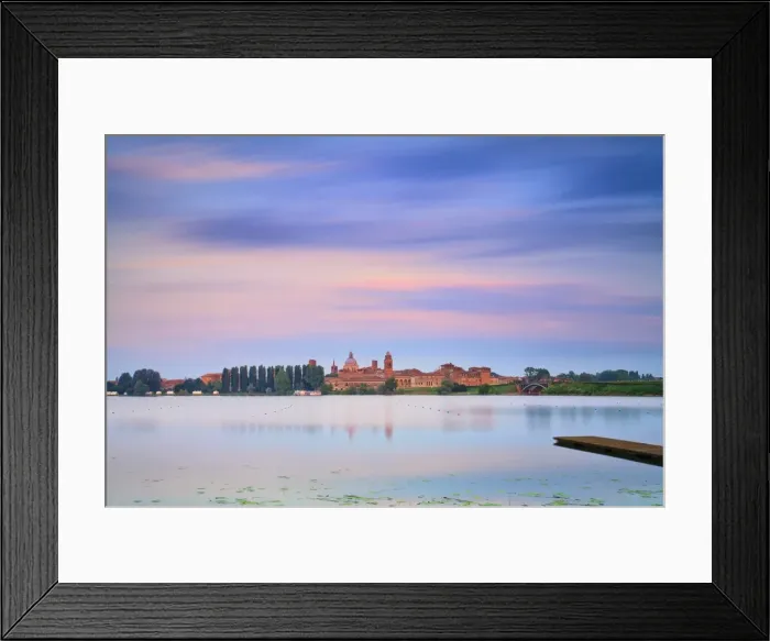 Framed Print : Italy, Lombardy, Mantova district, Mantua, View towards the town and Lago Inferiore Framed Print : Italy, Lombardy, Mantova district, Mantua, View towards the town and Lago Inferiore