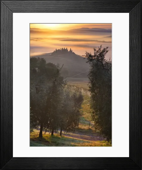 Framed Print : Italy, Tuscany, Siena district, Orcia Valley, Podere Belvedere near San Quirico d Orcia