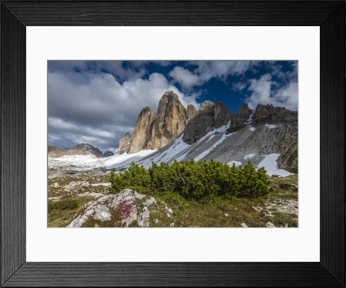 Framed Print : Tre Cime di Lavaredo or Drei Zinnen peaks, Dolomites, Cadore, Veneto, Italy Framed Print : Tre Cime di Lavaredo or Drei Zinnen peaks, Dolomites, Cadore, Veneto, Italy