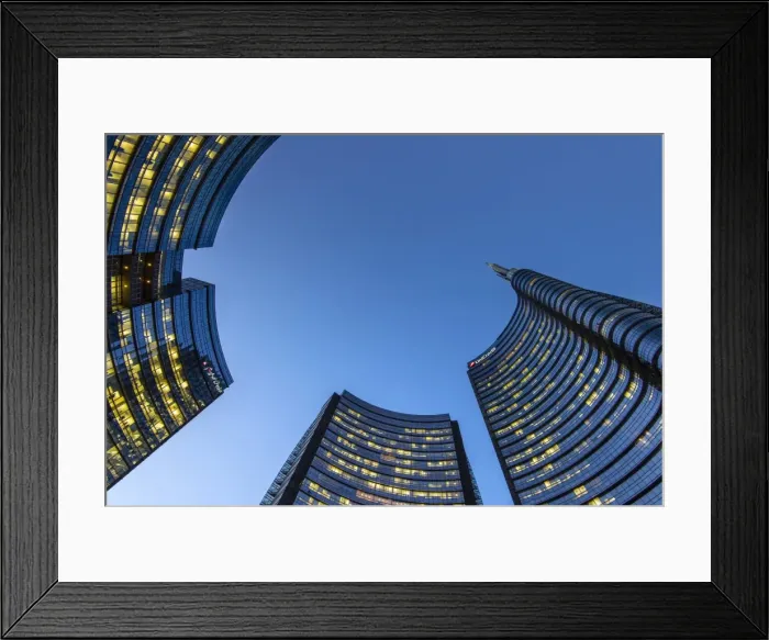 Framed Print : Porta Nuova business district by night, Milan, Lombardy, Italy Framed Print : Porta Nuova business district by night, Milan, Lombardy, Italy