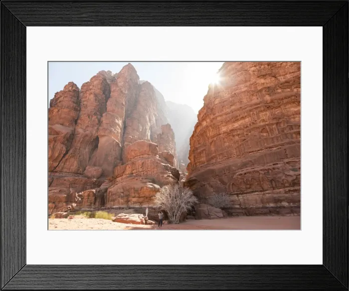 Framed Print : Couple taking photograph, Canyon, Wadi Rum, Jordan Framed Print : Couple taking photograph, Canyon, Wadi Rum, Jordan