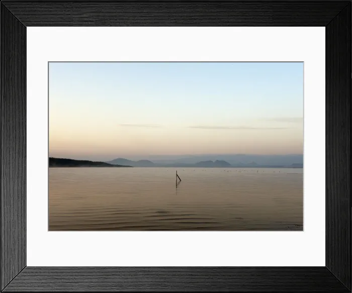 Framed Print : Lake Elementaita with fence post re-dawn, Kenya