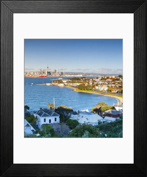 Framed Print : Elevated View Over Devenport towards Central Business District, Auckland, New Zealand Framed Print : Elevated View Over Devenport towards Central Business District, Auckland, New Zealand