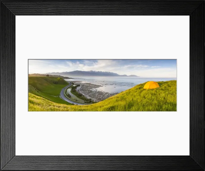 Framed Print : Elevated view over picturesque Kaikoura peninsula illuminated at sunset, Kaikoura Framed Print : Elevated view over picturesque Kaikoura peninsula illuminated at sunset, Kaikoura