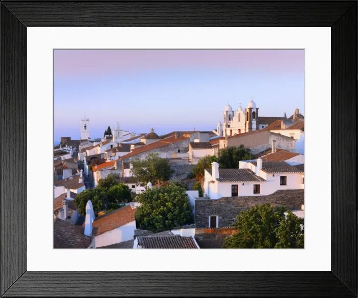 Framed Print : Portugal, Alentejo, Monsaraz, overview at dusk Framed Print : Portugal, Alentejo, Monsaraz, overview at dusk