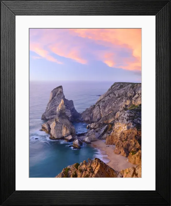 Framed Print : Portugal, Estramadura, Ursa, seascape at dusk Framed Print : Portugal, Estramadura, Ursa, seascape at dusk
