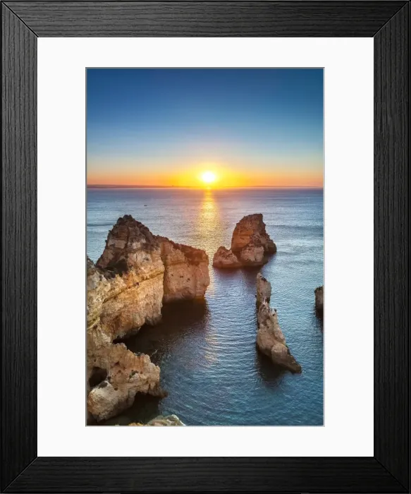 Framed Print : Sunrise, Ponta de Piedade, Lagos, Algarve, Portugal