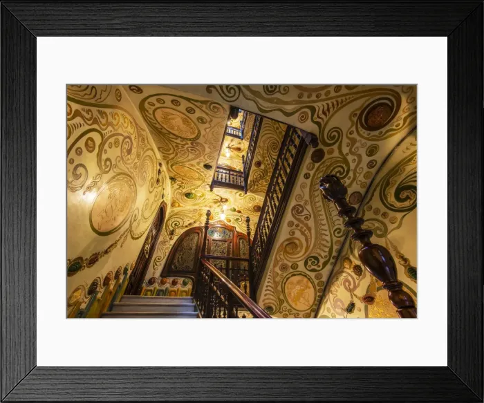 Framed Print : Interior view of Casa Comalat modernist building, Barcelona, Catalonia, Spain Framed Print : Interior view of Casa Comalat modernist building, Barcelona, Catalonia, Spain