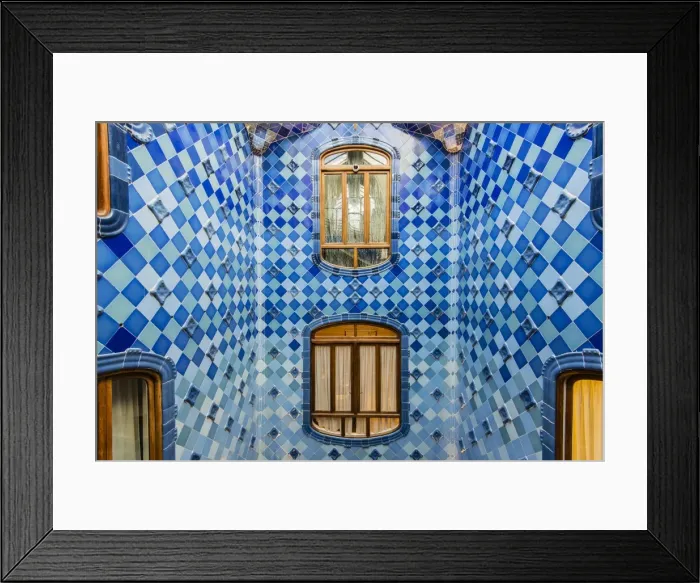 Framed Print : Central light well inside Casa Batllo, Barcelona, Catalonia, Spain Framed Print : Central light well inside Casa Batllo, Barcelona, Catalonia, Spain
