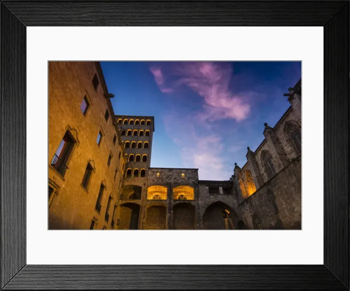 Framed Print : Plaza del Rey or Placa del Rei, Barcelona, Catalonia, Spain