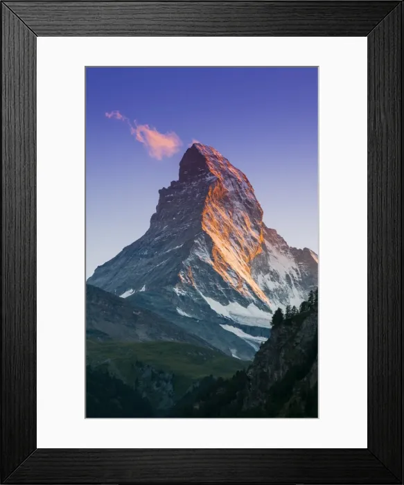 Framed Print : View at sunset of Matterhorn, Zermatt, Wallis, Switzerland Framed Print : View at sunset of Matterhorn, Zermatt, Wallis, Switzerland