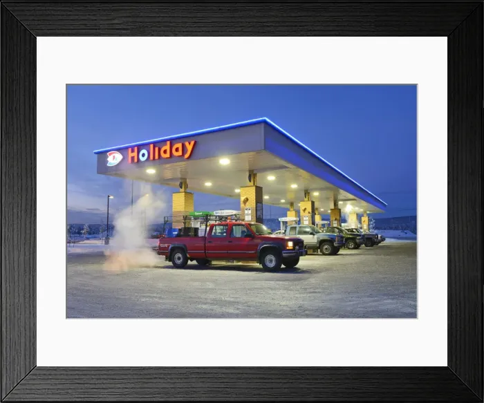 Framed Print : Gas Station, Fairbanks, Alaska, USA Framed Print : Gas Station, Fairbanks, Alaska, USA