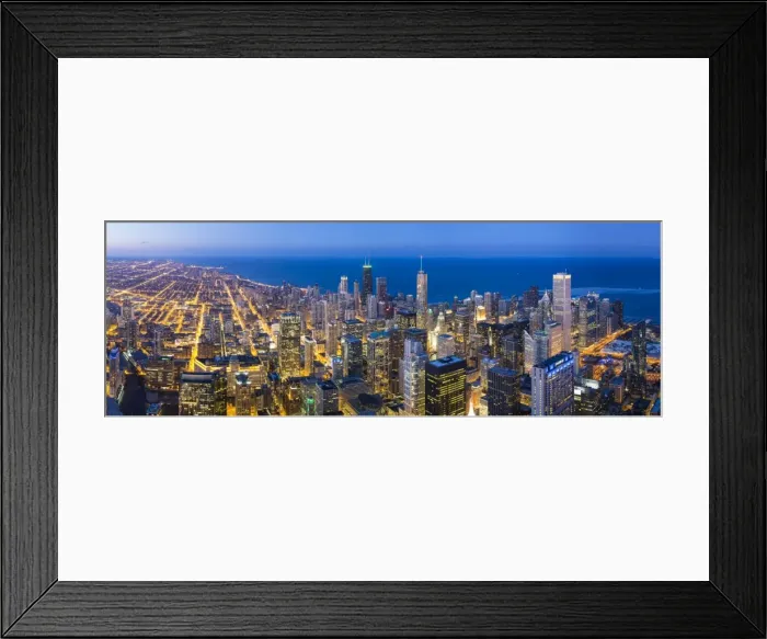 Framed Print : USA, Illinois, Chicago. Elevated dusk view over the city from the Willis Tower Framed Print : USA, Illinois, Chicago. Elevated dusk view over the city from the Willis Tower