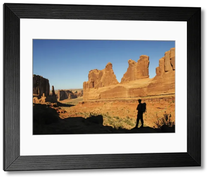 Framed Print : Hiking, Park Avenue, Arches National Park, Moab, Utah, USA, (MR)