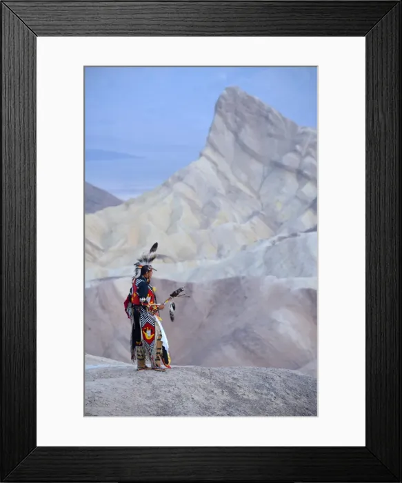 Framed Print : Jim Jellowhawk at Zabriskie Point, Death Valley National Park, California, USA MR Framed Print : Jim Jellowhawk at Zabriskie Point, Death Valley National Park, California, USA MR
