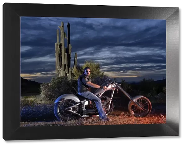 Dan Stewart on Chopper bike, Scottsdale, Arizona, USA MR