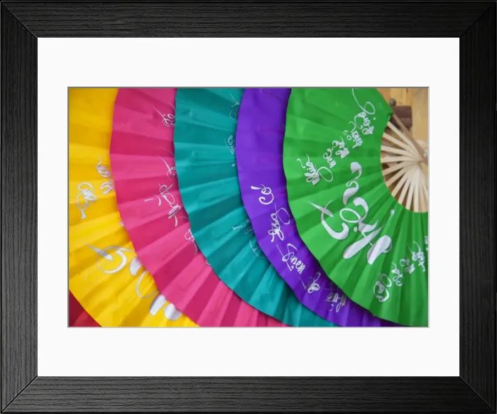 Framed Print : Colourful fans, Hoi An (UNESCO World Heritage Site), Quang Ham, Vietnam Framed Print : Colourful fans, Hoi An (UNESCO World Heritage Site), Quang Ham, Vietnam