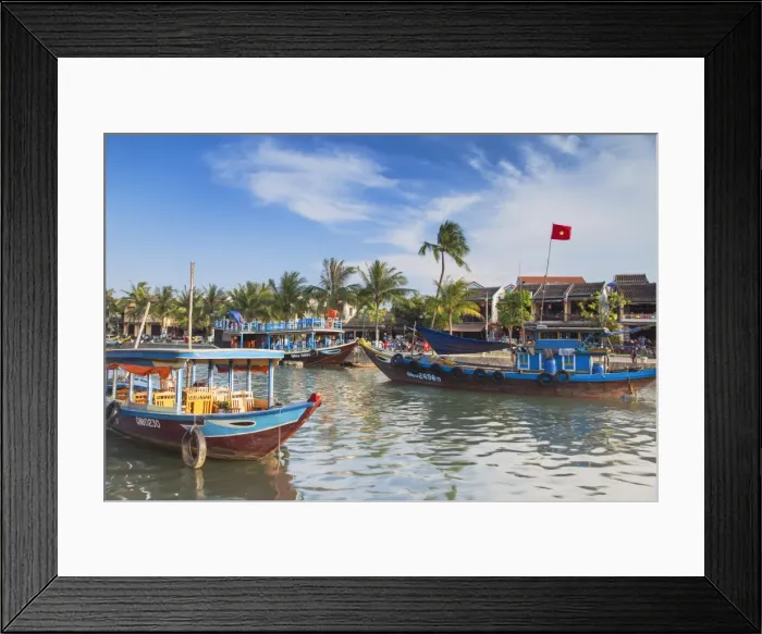 Framed Print : Boats on Thu Bon river, Hoi An (UNESCO World Heritage Site), Quang Ham, Vietnam Framed Print : Boats on Thu Bon river, Hoi An (UNESCO World Heritage Site), Quang Ham, Vietnam