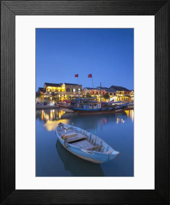 Framed Print : Boats on Thu Bon river at dusk, Hoi An (UNESCO World Heritage Site), Quang Ham, Vietnam Framed Print : Boats on Thu Bon river at dusk, Hoi An (UNESCO World Heritage Site), Quang Ham, Vietnam