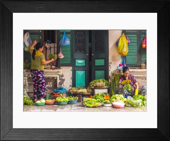 Framed Print : Street vegetable seller, Hanoi, Vietnam Framed Print : Street vegetable seller, Hanoi, Vietnam