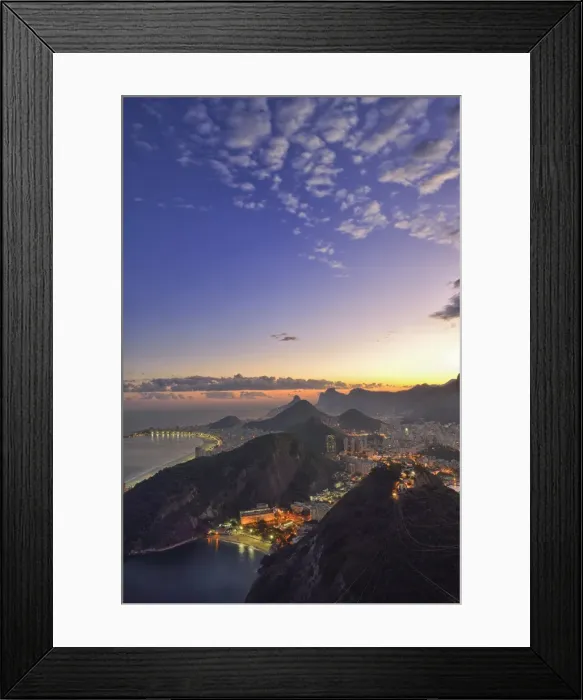 Framed Print : View from sugar Loaf mountain to Rio at night, Rio de Janeiro, Brazil, South America Framed Print : View from sugar Loaf mountain to Rio at night, Rio de Janeiro, Brazil, South America