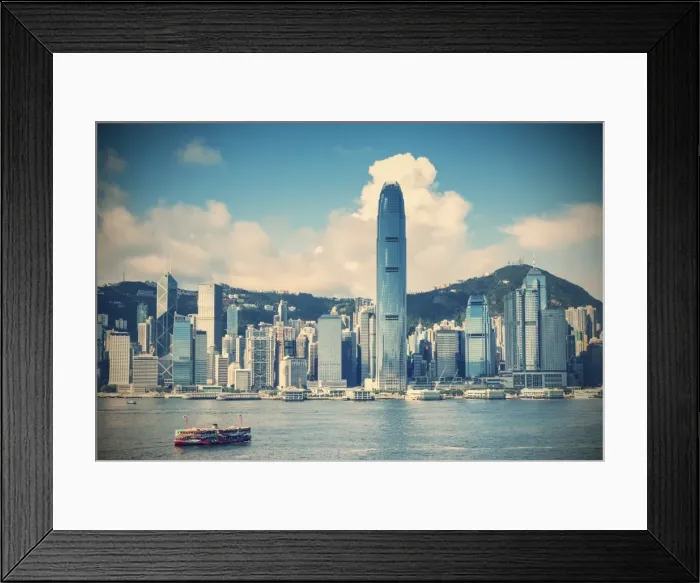 Framed Print : Star Ferry and Hong Kong Island skyline, Hong Kong Framed Print : Star Ferry and Hong Kong Island skyline, Hong Kong