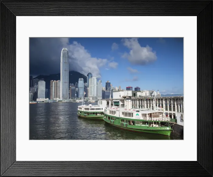 Framed Print : Star Ferry and Hong Kong Island skyline, Hong Kong Framed Print : Star Ferry and Hong Kong Island skyline, Hong Kong