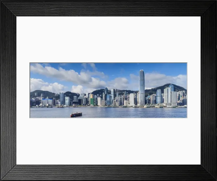 Framed Print : Hong Kong Island skyline and Star Ferry, Hong Kong Framed Print : Hong Kong Island skyline and Star Ferry, Hong Kong