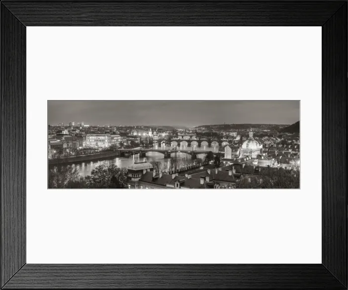 Framed Print : View of the Vltava River and Prague, Czech Republic