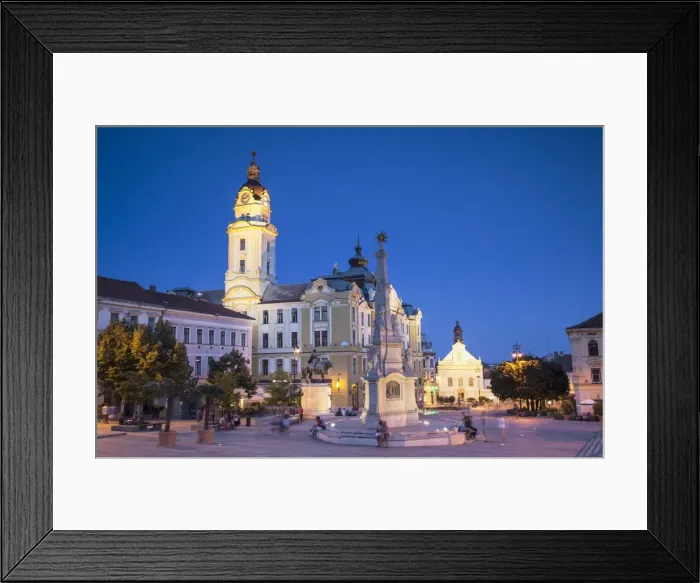 Framed Print : Szechenyi Square at dusk, Pecs, Southern Transdanubia, Hungary Framed Print : Szechenyi Square at dusk, Pecs, Southern Transdanubia, Hungary