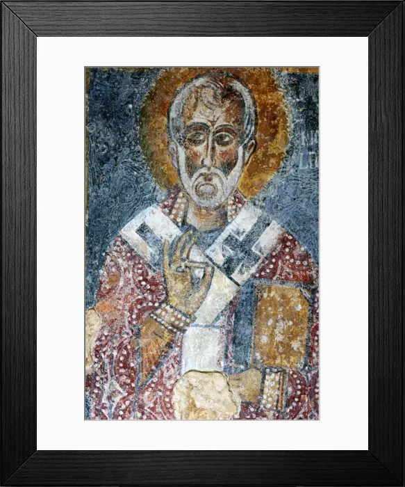 Framed Print : Fresco of the cave church San Nicola dei Greci, Sassi di Matera, Basilicata, Italy Framed Print : Fresco of the cave church San Nicola dei Greci, Sassi di Matera, Basilicata, Italy