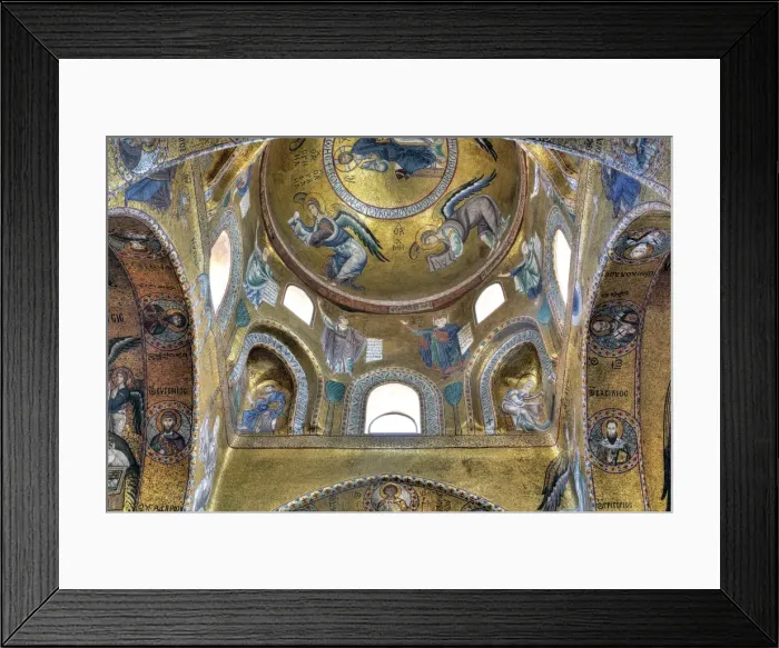 Framed Print : Byzantine mosaic of church Santa Maria dell Ammiraglio (Martorana), Palermo, Sicily Framed Print : Byzantine mosaic of church Santa Maria dell Ammiraglio (Martorana), Palermo, Sicily