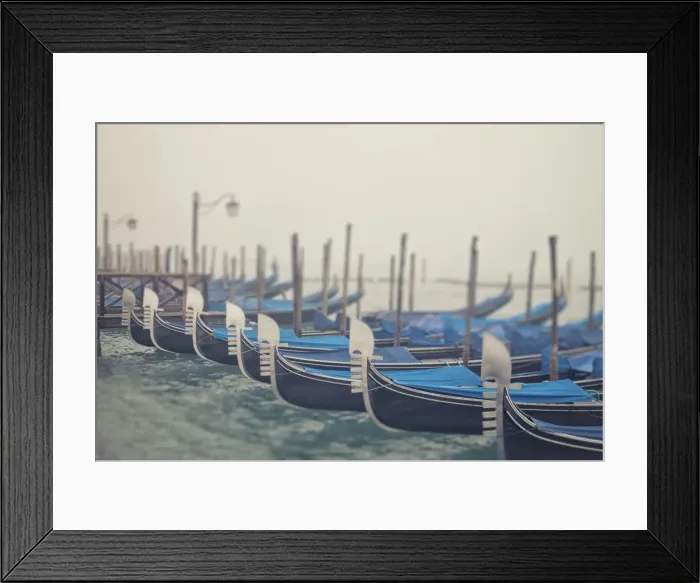 Framed Print : Italy, Veneto, Venezia district, Venice. Gondolas