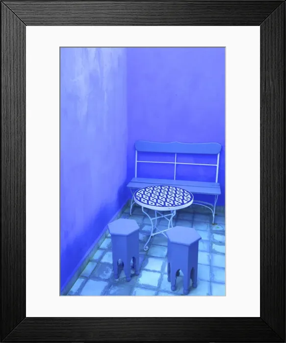 Framed Print : Moroccan Table And Chairs, Chefchaouen, Morocco, North Africa