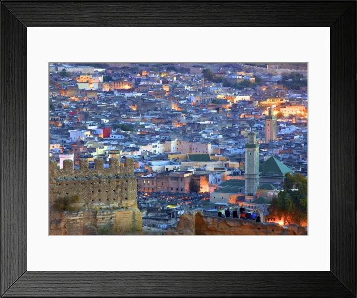 Framed Print : Dusk View of Fez From Merinid Tombs, Fez, Morocco, North Africa Framed Print : Dusk View of Fez From Merinid Tombs, Fez, Morocco, North Africa