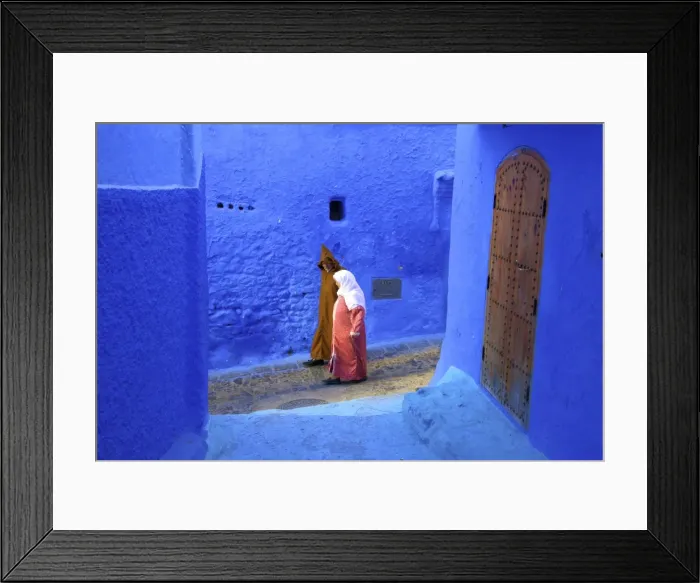 Framed Print : People In Traditional Clothing, Chefchaouen, Morocco, North Africa