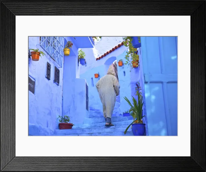Framed Print : Man In Robe, Chefchaouen, Morocco, North Africa