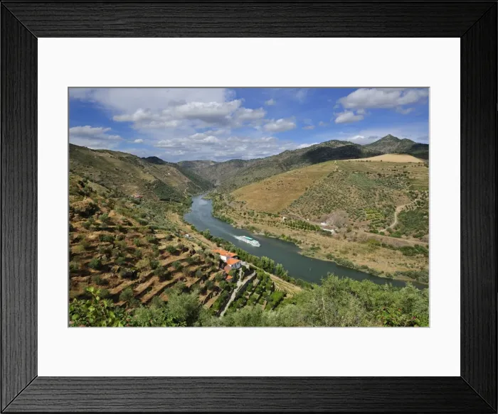 Framed Print : The Douro river and a hotel-ship in the Valeira Dam. Sao Joao da Pesqueira, Portugal Framed Print : The Douro river and a hotel-ship in the Valeira Dam. Sao Joao da Pesqueira, Portugal