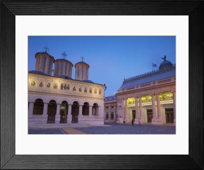 Framed Print : Patriarchal Palace and Patriarchal Cathedral at dusk, Bucharest, Romania Framed Print : Patriarchal Palace and Patriarchal Cathedral at dusk, Bucharest, Romania