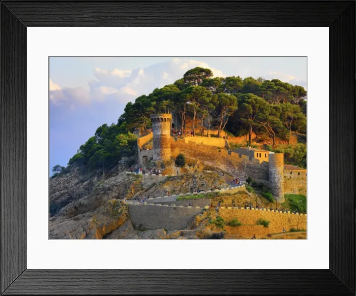 Framed Print : Spain, Catalonia, Costa Brava, Tossa de Mar, walled castle at sunset Framed Print : Spain, Catalonia, Costa Brava, Tossa de Mar, walled castle at sunset