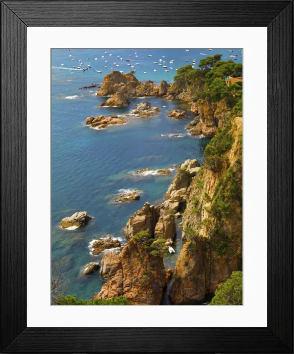 Framed Print : Spain, Catalonia, Costa Brava, Tossa de Mar, Overview of bay Framed Print : Spain, Catalonia, Costa Brava, Tossa de Mar, Overview of bay