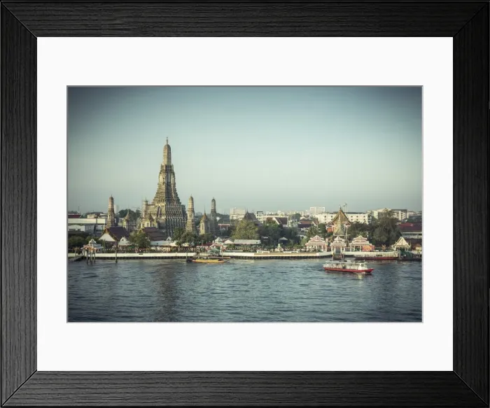 Framed Print : Temple of Dawn (Wat Arun) and Bangkok, Thailand Framed Print : Temple of Dawn (Wat Arun) and Bangkok, Thailand