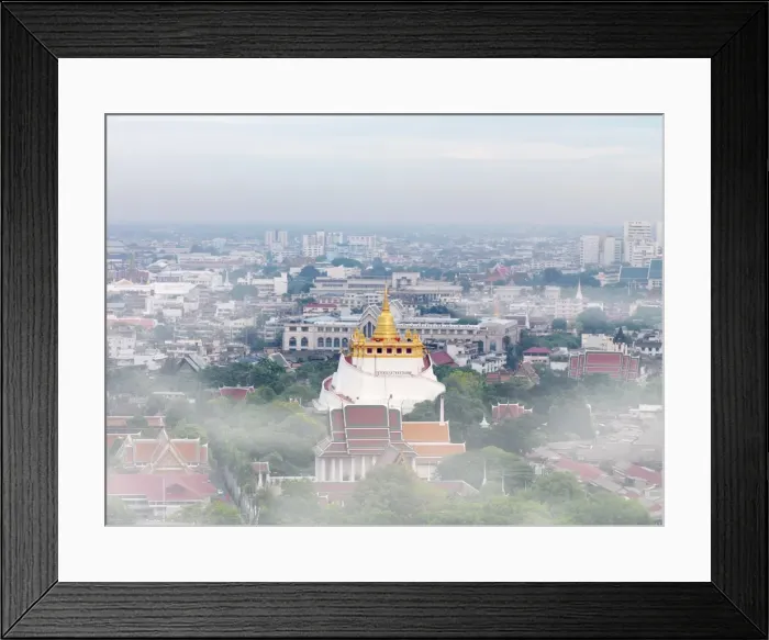 Framed Print : Thailand, Bangkok, The Golden Mount (Phu Khao Thong) at Wat Saket shrouded in fog Framed Print : Thailand, Bangkok, The Golden Mount (Phu Khao Thong) at Wat Saket shrouded in fog