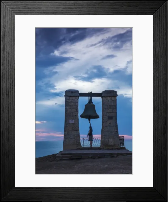 Framed Print : Ukraine, Crimea, Sevastopol, Khersoness, Fog bell - which comes from a Crimean War cannon Framed Print : Ukraine, Crimea, Sevastopol, Khersoness, Fog bell - which comes from a Crimean War cannon