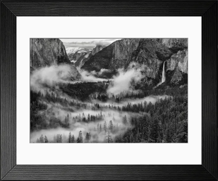 Framed Print : Bridalveil Falls in Mist, Yosemite National Park, California, USA