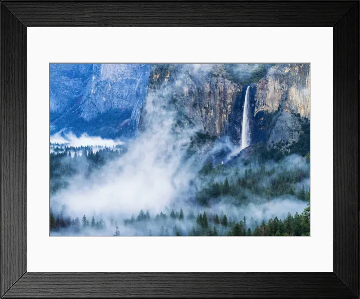 Framed Print : Bridalveil Falls in Mist, Yosemite National Park, California, USA